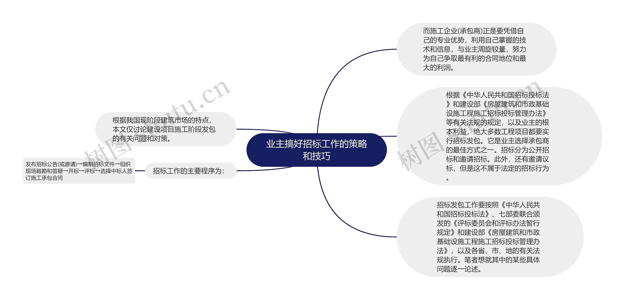 业主搞好招标工作的策略和技巧思维导图