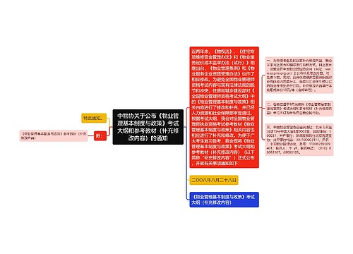 中物协关于公布《物业管理基本制度与政策》考试大纲和参考教材（补充修改内容）的通知