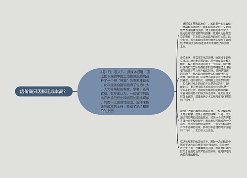 房价高只因拆迁成本高？