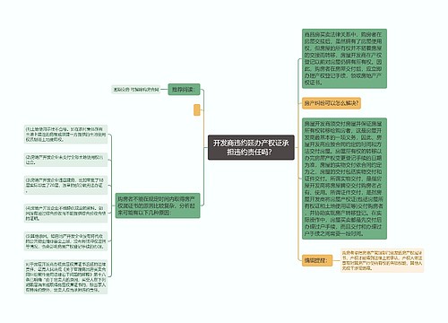 开发商违约延办产权证承担违约责任吗？