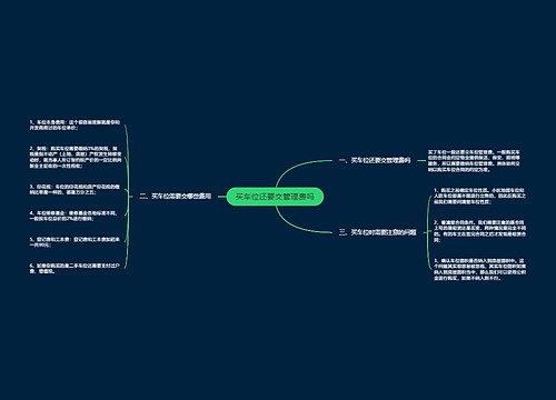 买车位还要交管理费吗