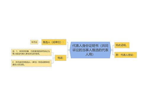 代表人身份证明书（共同诉讼的当事人推选的代表人用）