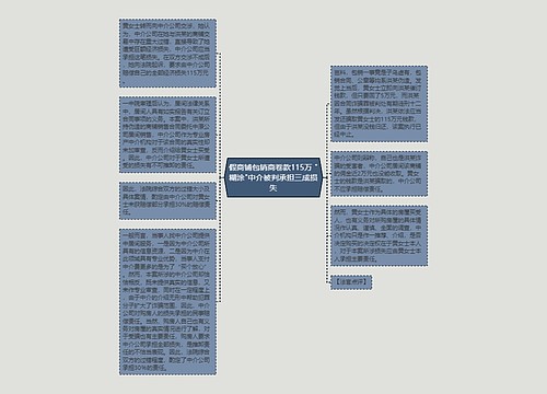 假商铺包销商卷款115万 "糊涂"中介被判承担三成损失