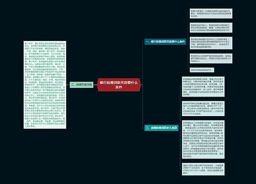 银行按揭贷款买房要什么条件