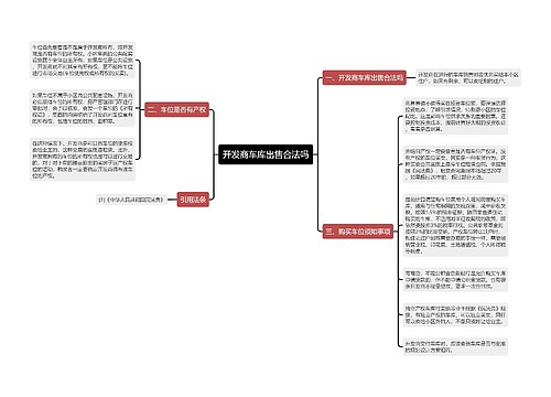 开发商车库出售合法吗