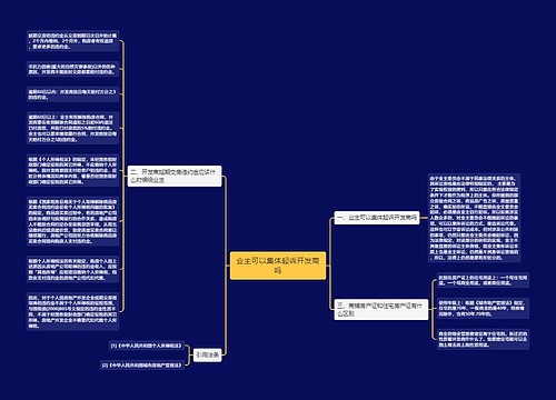 业主可以集体起诉开发商吗