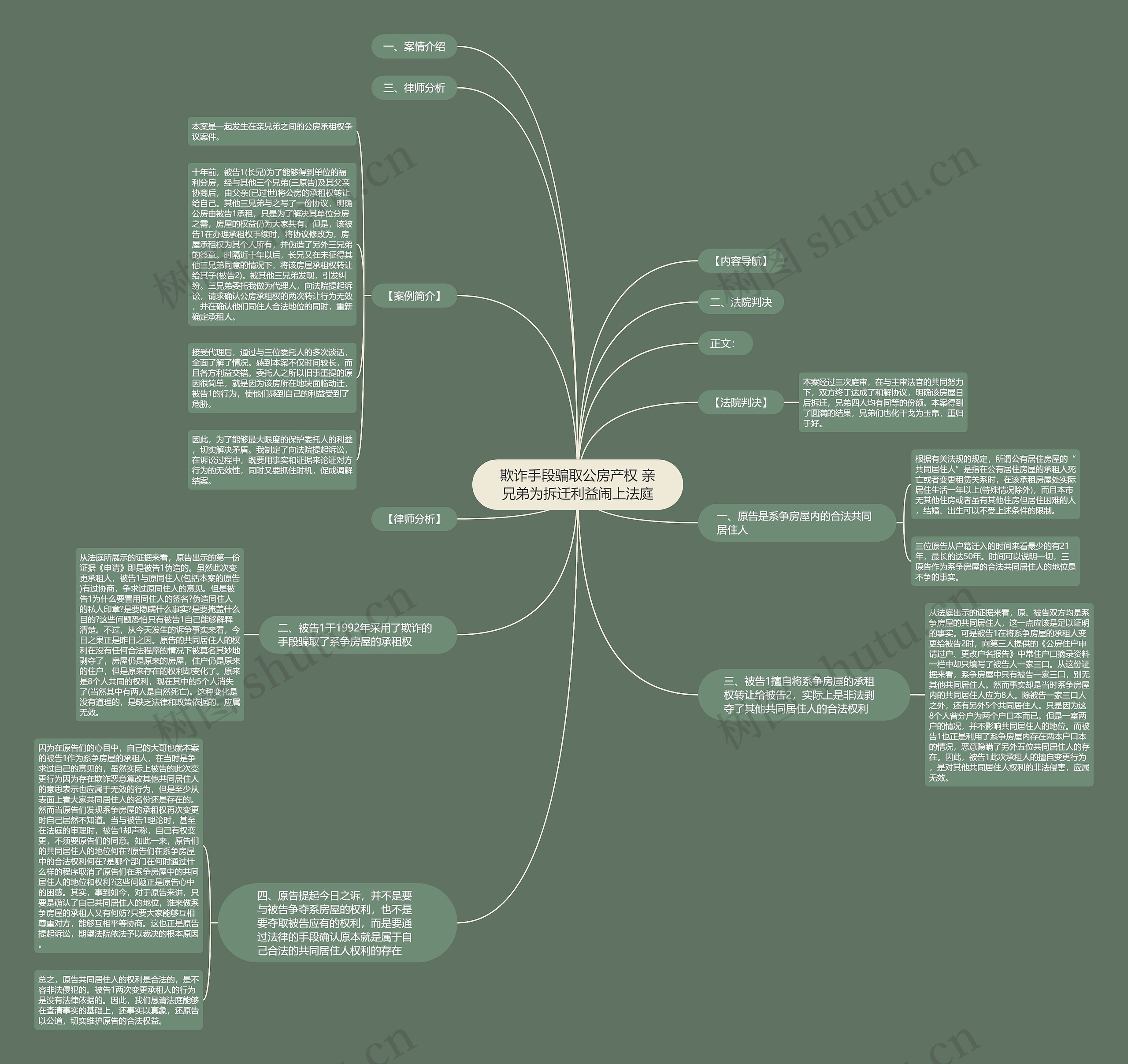 欺诈手段骗取公房产权 亲兄弟为拆迁利益闹上法庭思维导图