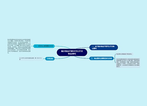 漏水物业不解决可以不交物业费吗