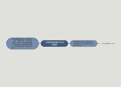 二手房买卖合同必不可少的条款