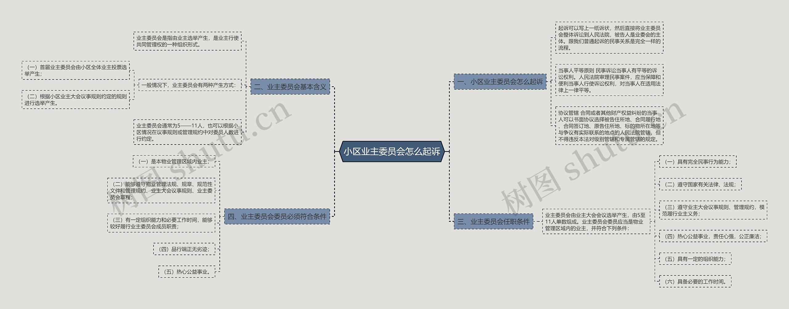 小区业主委员会怎么起诉思维导图