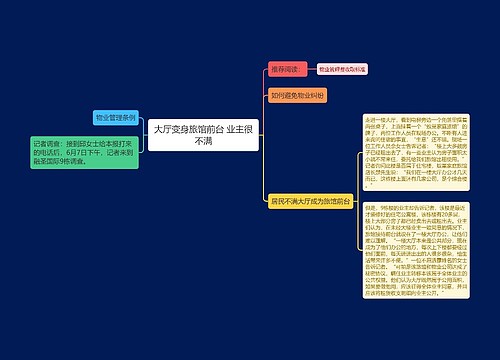 大厅变身旅馆前台 业主很不满