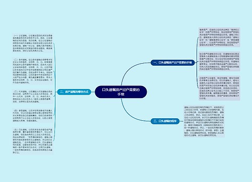 口头遗嘱房产过户需要的手续