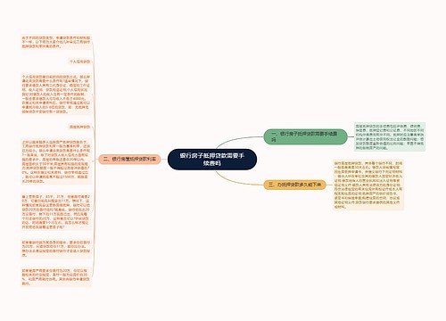 银行房子抵押贷款需要手续费吗