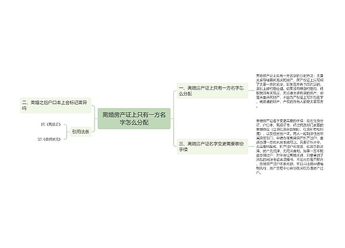 离婚房产证上只有一方名字怎么分配