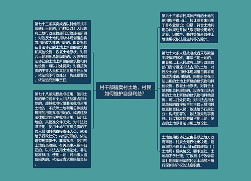 村干部擅卖村土地，村民如何维护自身利益？