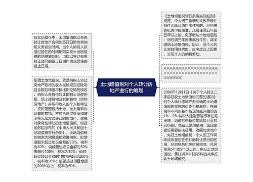 土地增值税对个人转让房地产进行的筹划