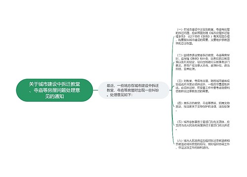 关于城市建设中拆迁教堂、寺庙等房屋问题处理意见的通知