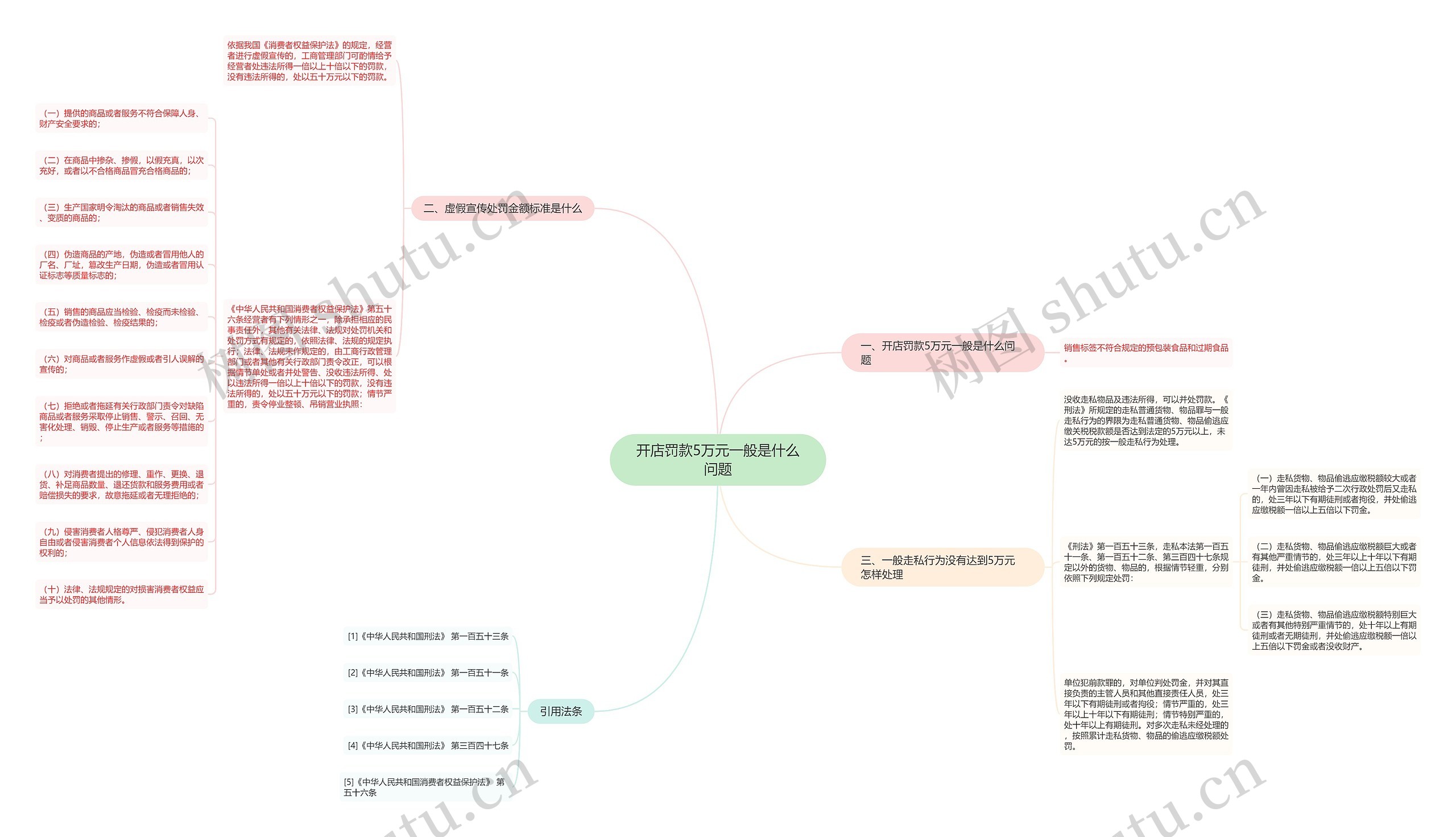 开店罚款5万元一般是什么问题思维导图