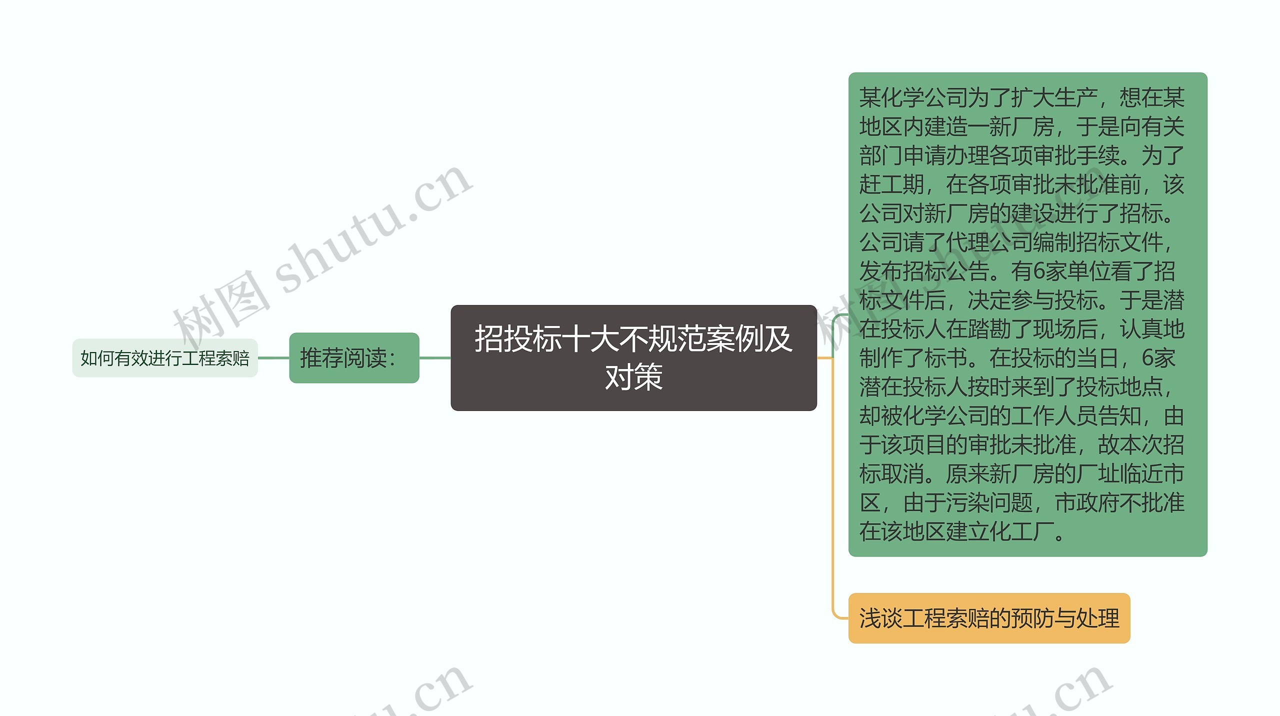 招投标十大不规范案例及对策思维导图