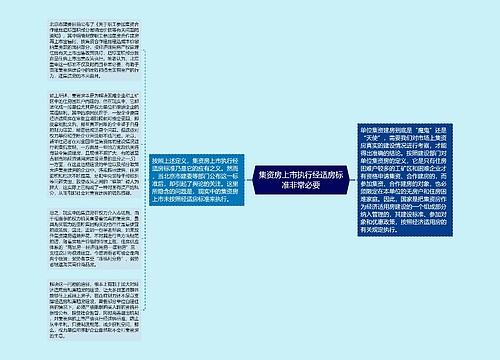 集资房上市执行经适房标准非常必要