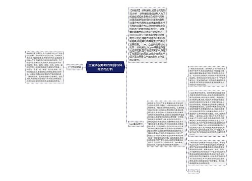 企业纳税筹划的成因与风险防范分析