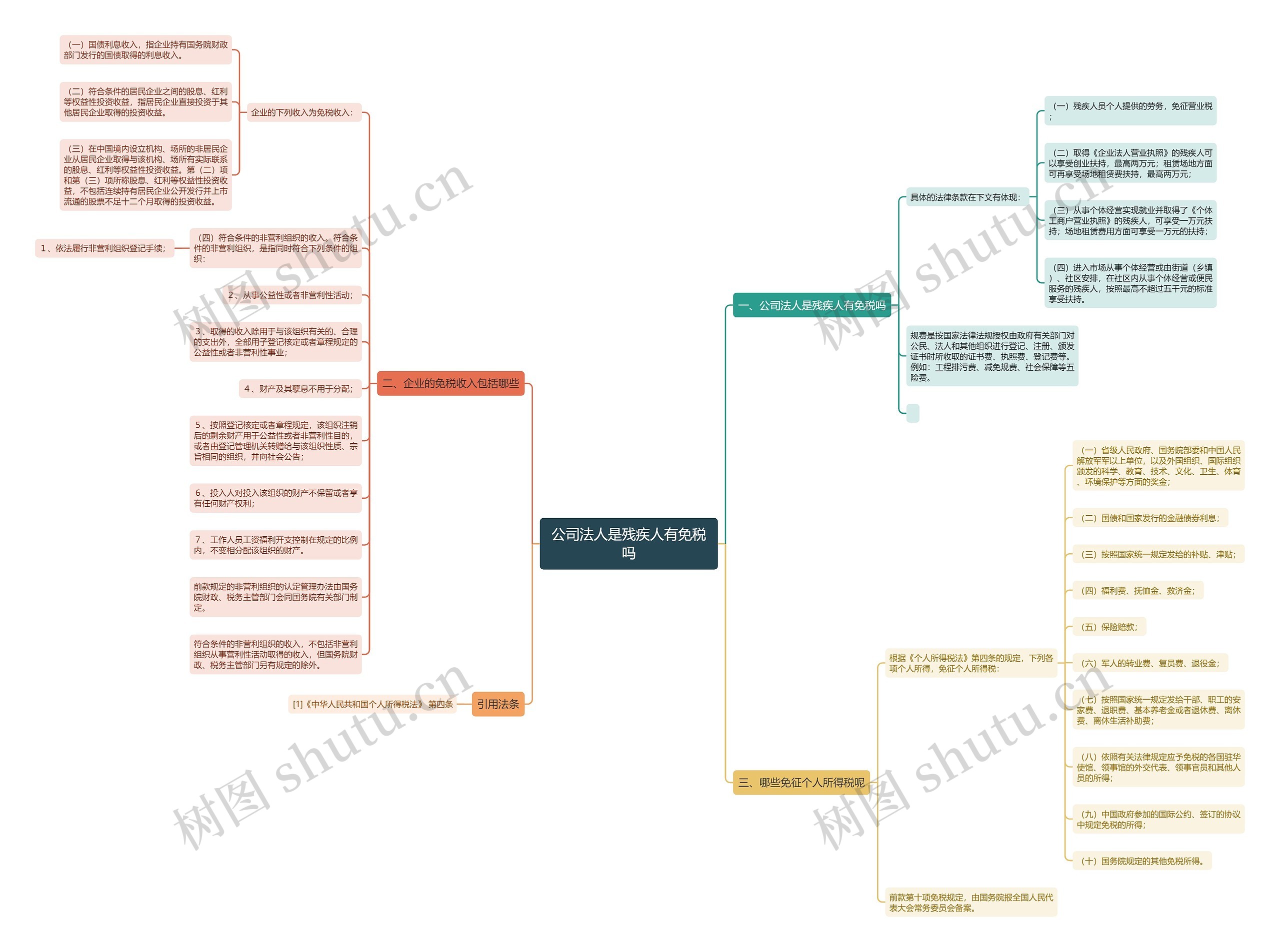 公司法人是残疾人有免税吗思维导图