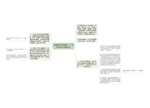  消费税的纳税筹划——利用计算公式筹划法 