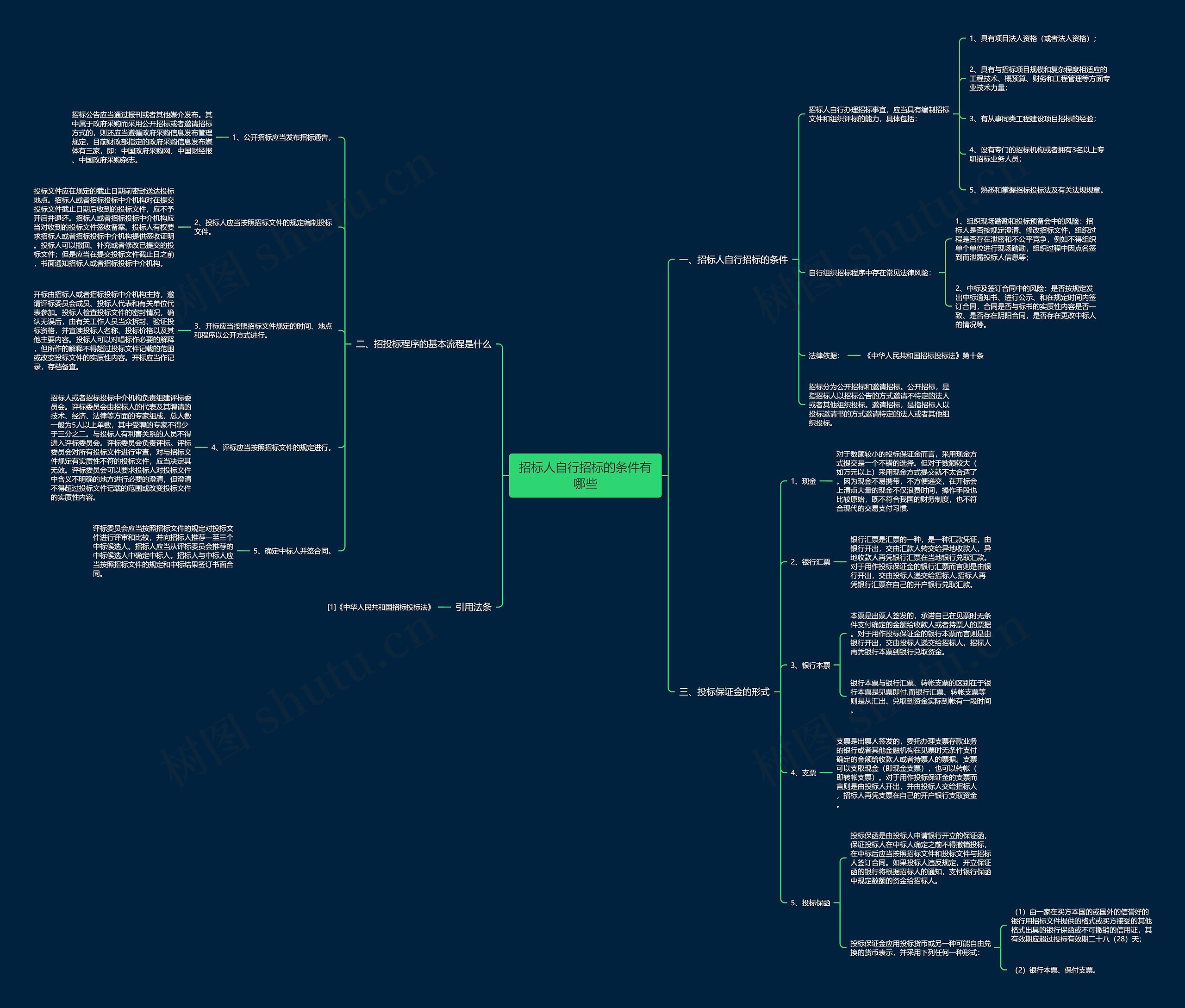 招标人自行招标的条件有哪些思维导图