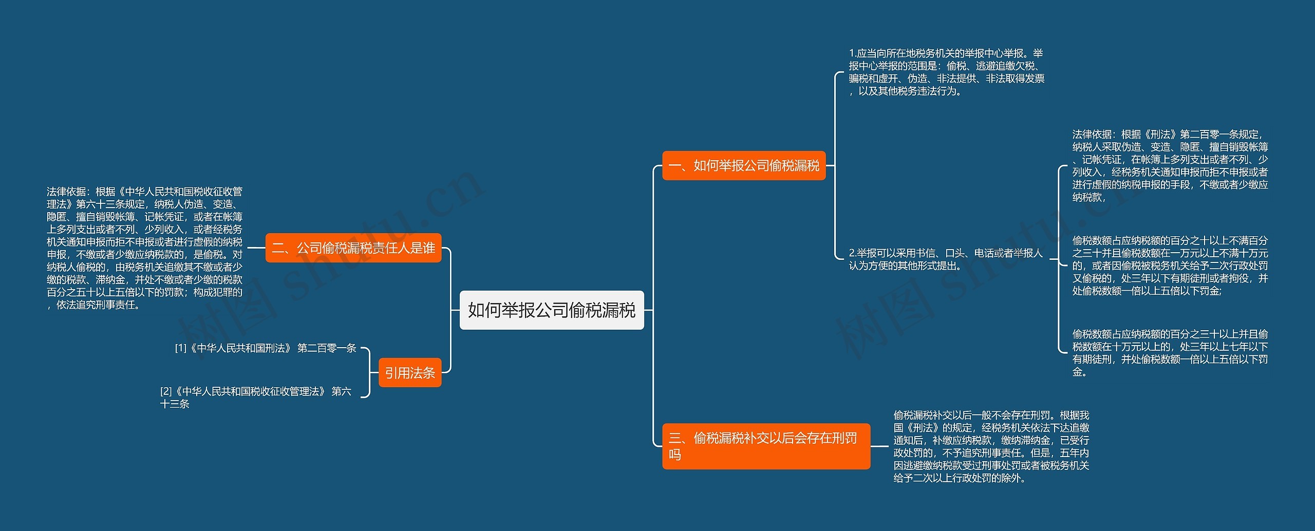 如何举报公司偷税漏税思维导图