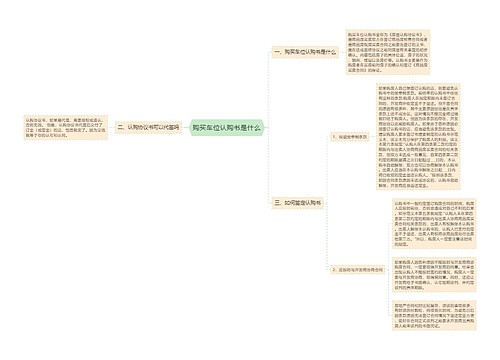 购买车位认购书是什么