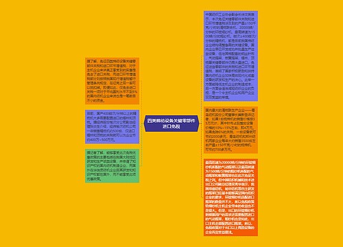 四类棉纺设备关键零部件进口免税