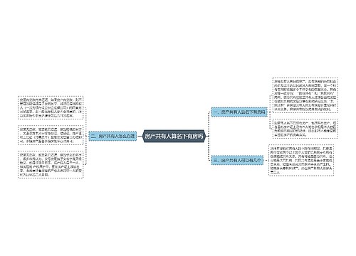 房产共有人算名下有房吗