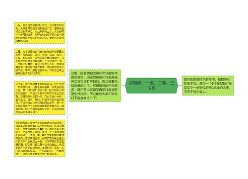 买婚房：一慢、二看、三下手