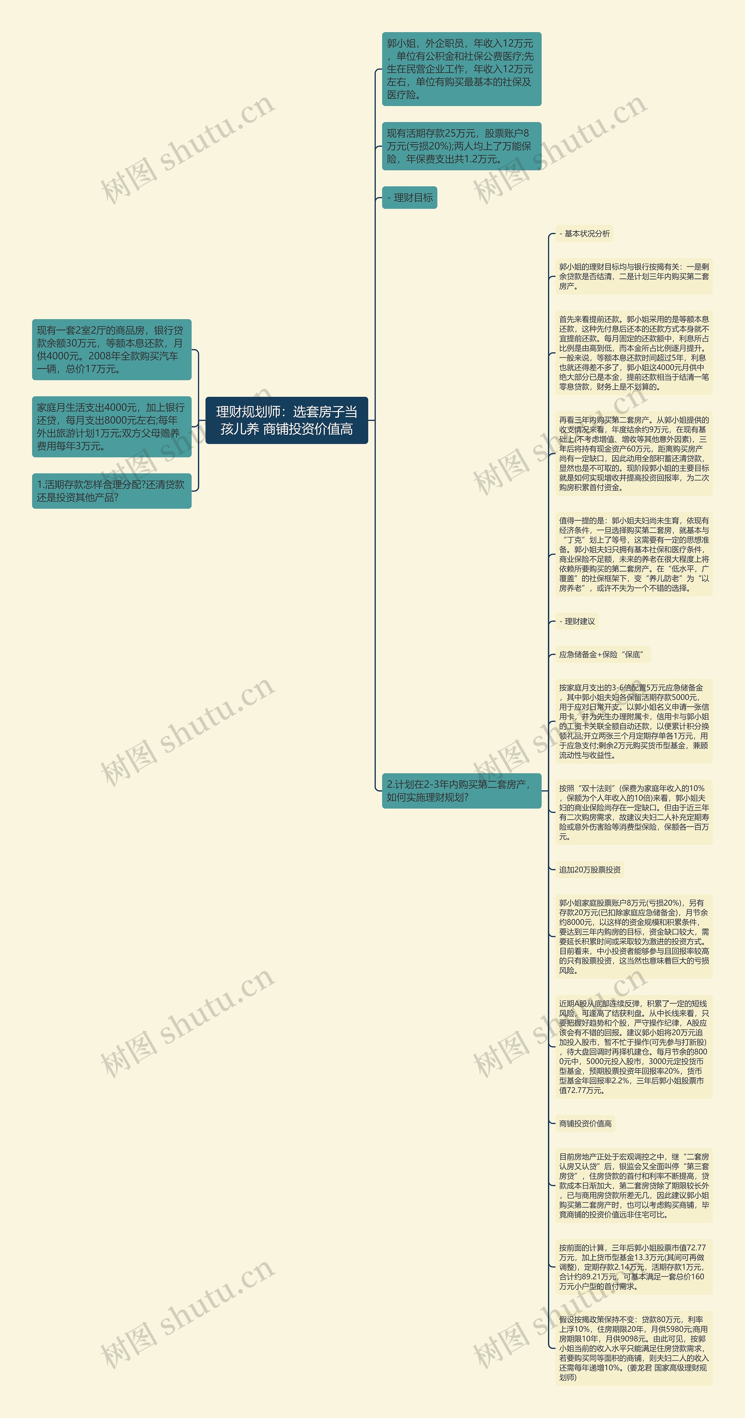 理财规划师：选套房子当孩儿养 商铺投资价值高思维导图