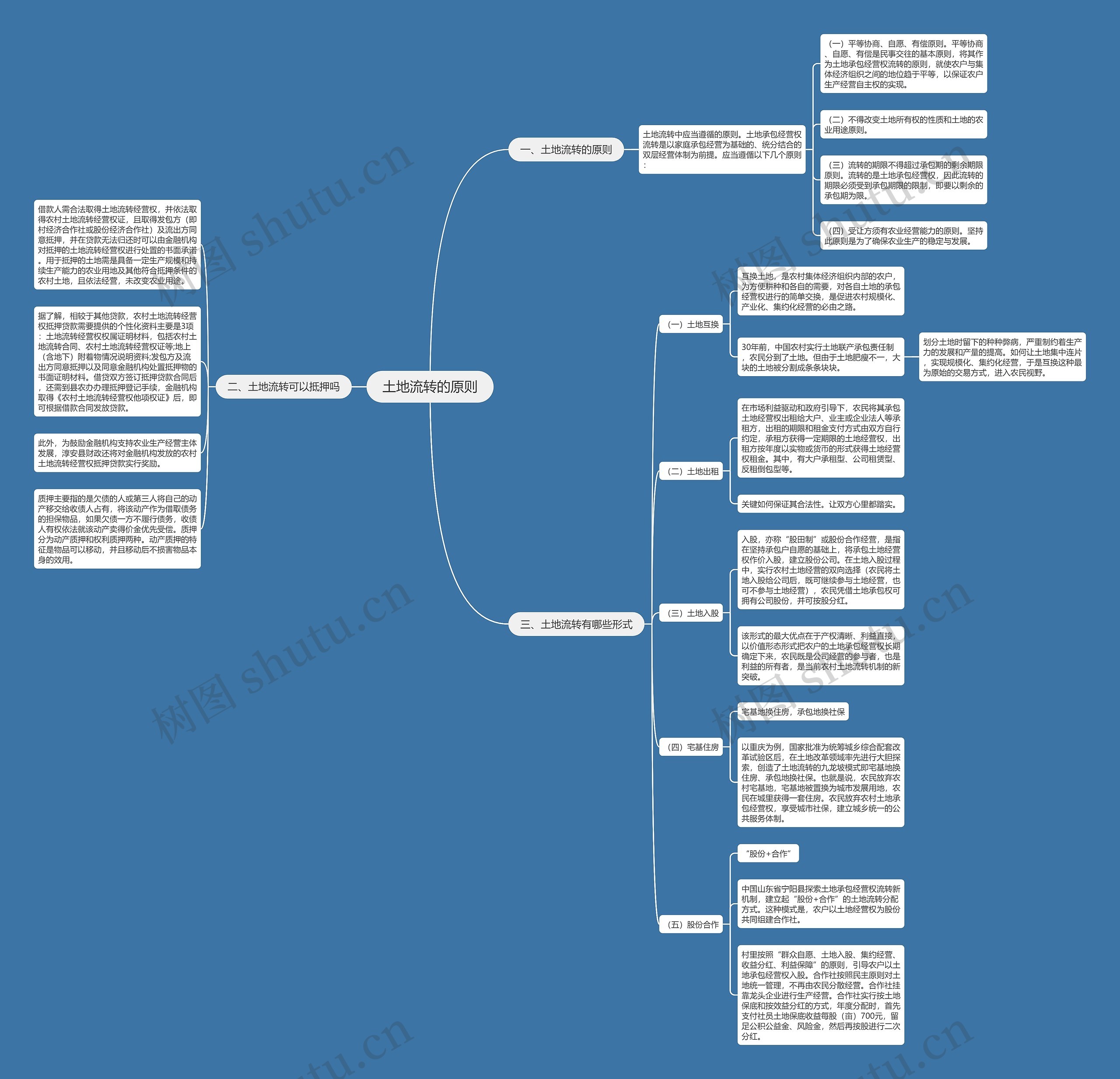 土地流转的原则思维导图