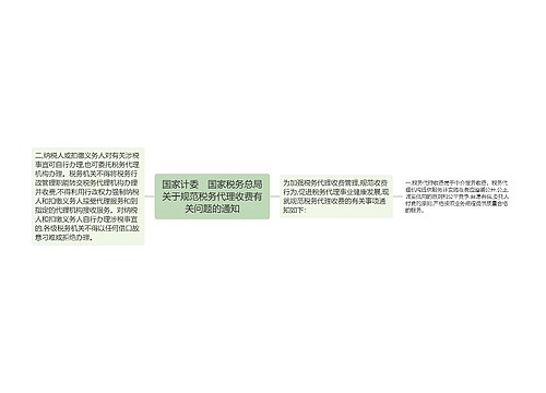 国家计委　国家税务总局关于规范税务代理收费有关问题的通知