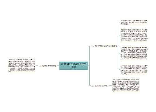 因漏水物业可以停业主的水吗