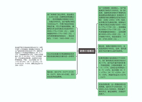 销售价格筹划