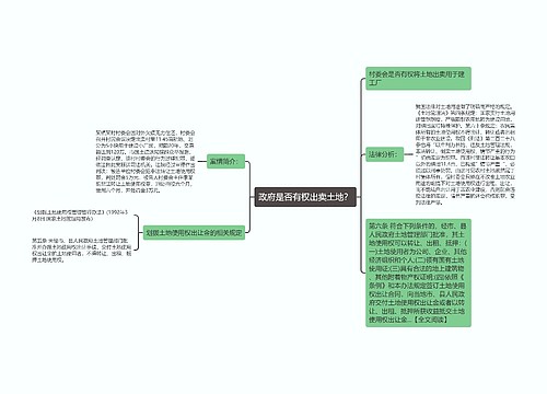 政府是否有权出卖土地？