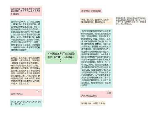 《全国土地利用总体规划纲要（2006－2020年）》