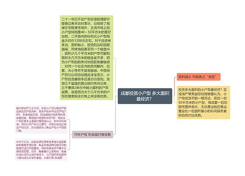 成都投资小户型 多大面积最经济？