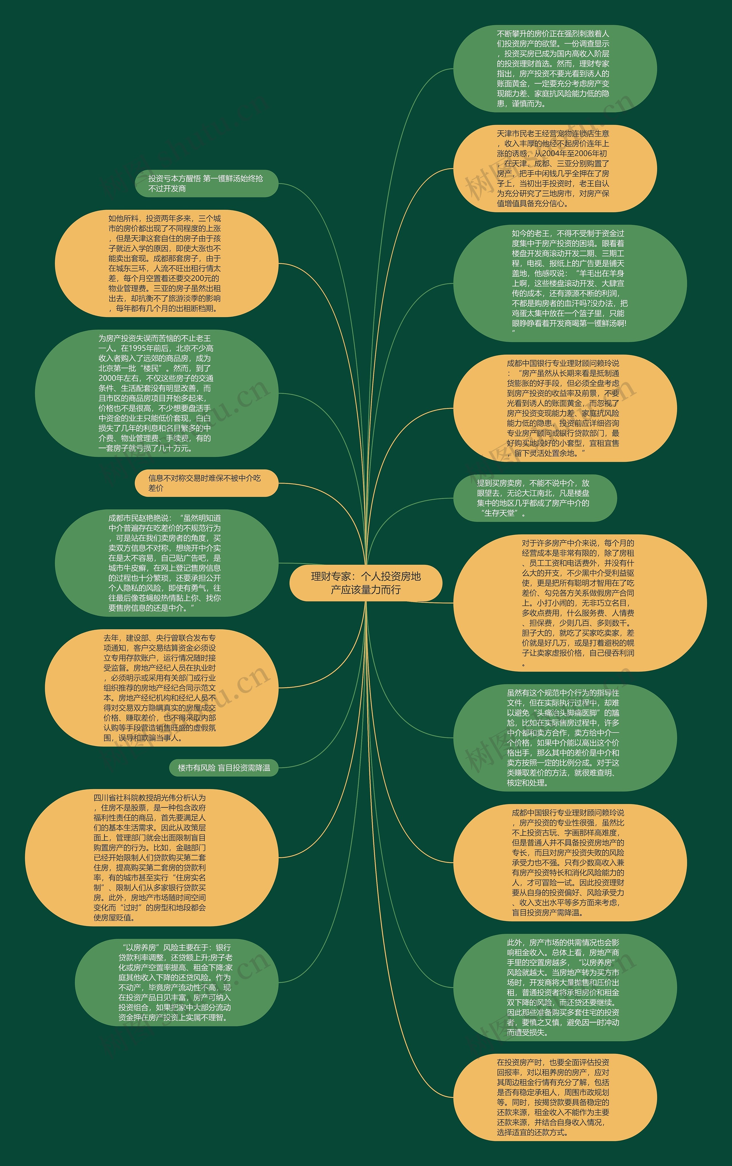 理财专家：个人投资房地产应该量力而行思维导图