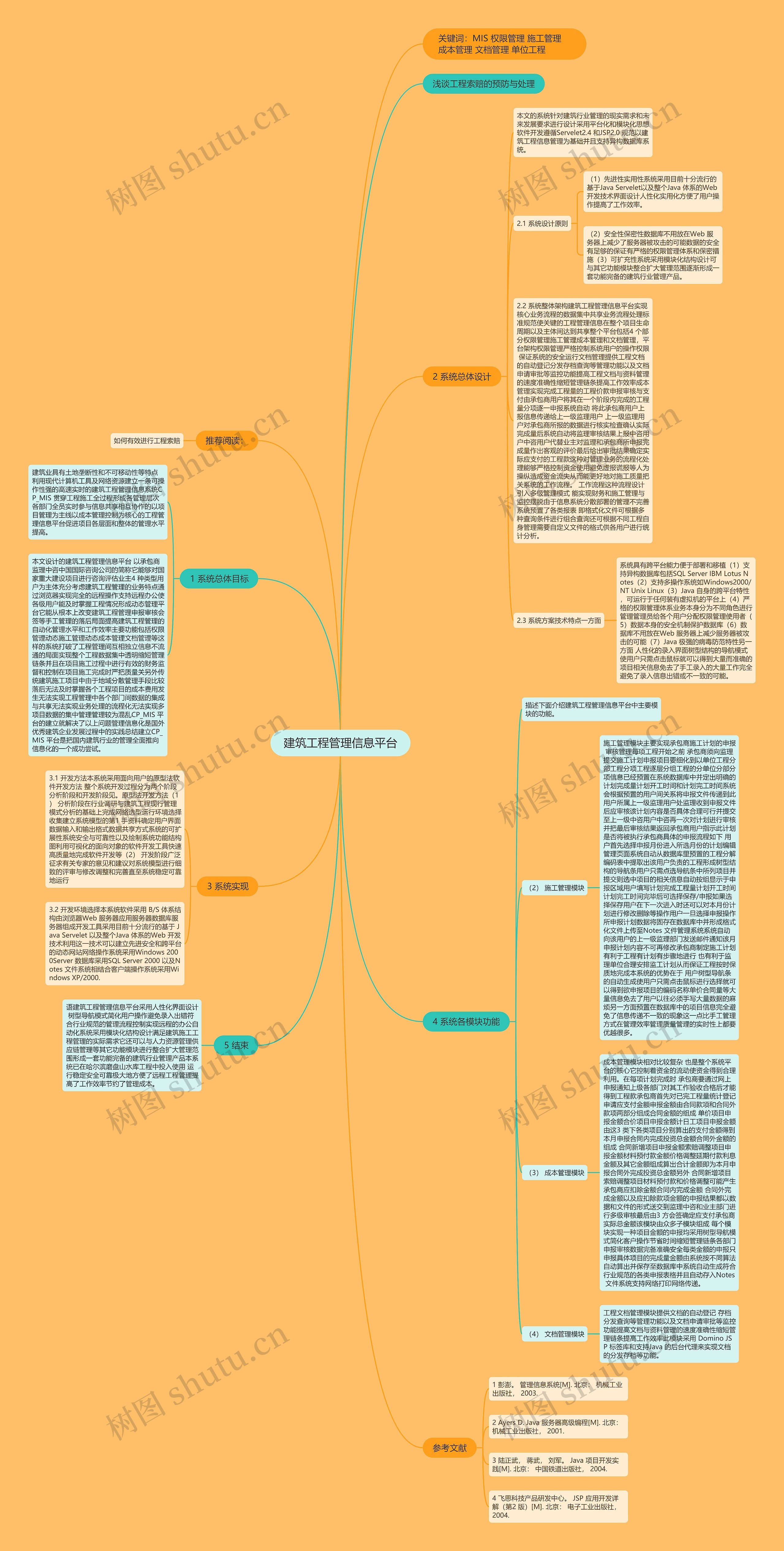 建筑工程管理信息平台思维导图