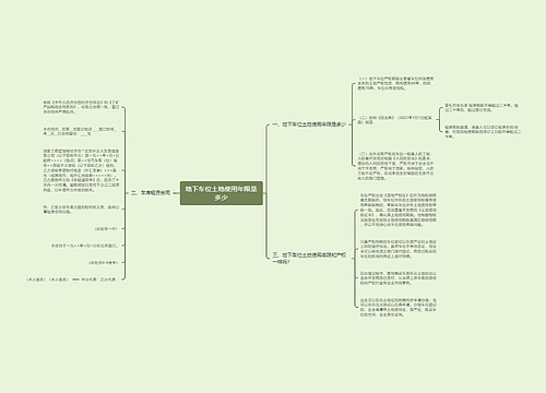 地下车位土地使用年限是多少