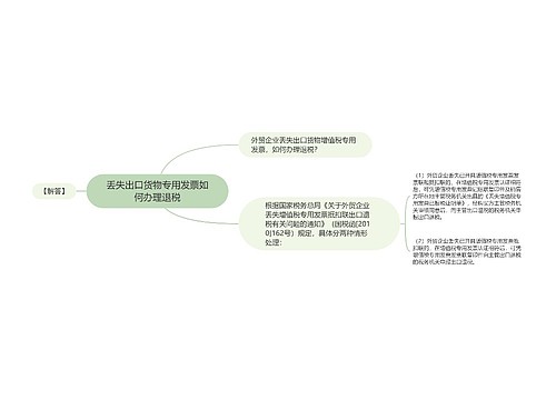 丢失出口货物专用发票如何办理退税