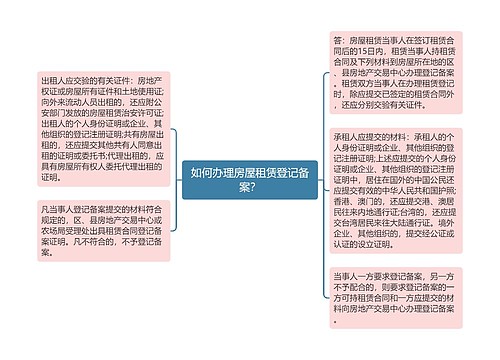 如何办理房屋租赁登记备案？