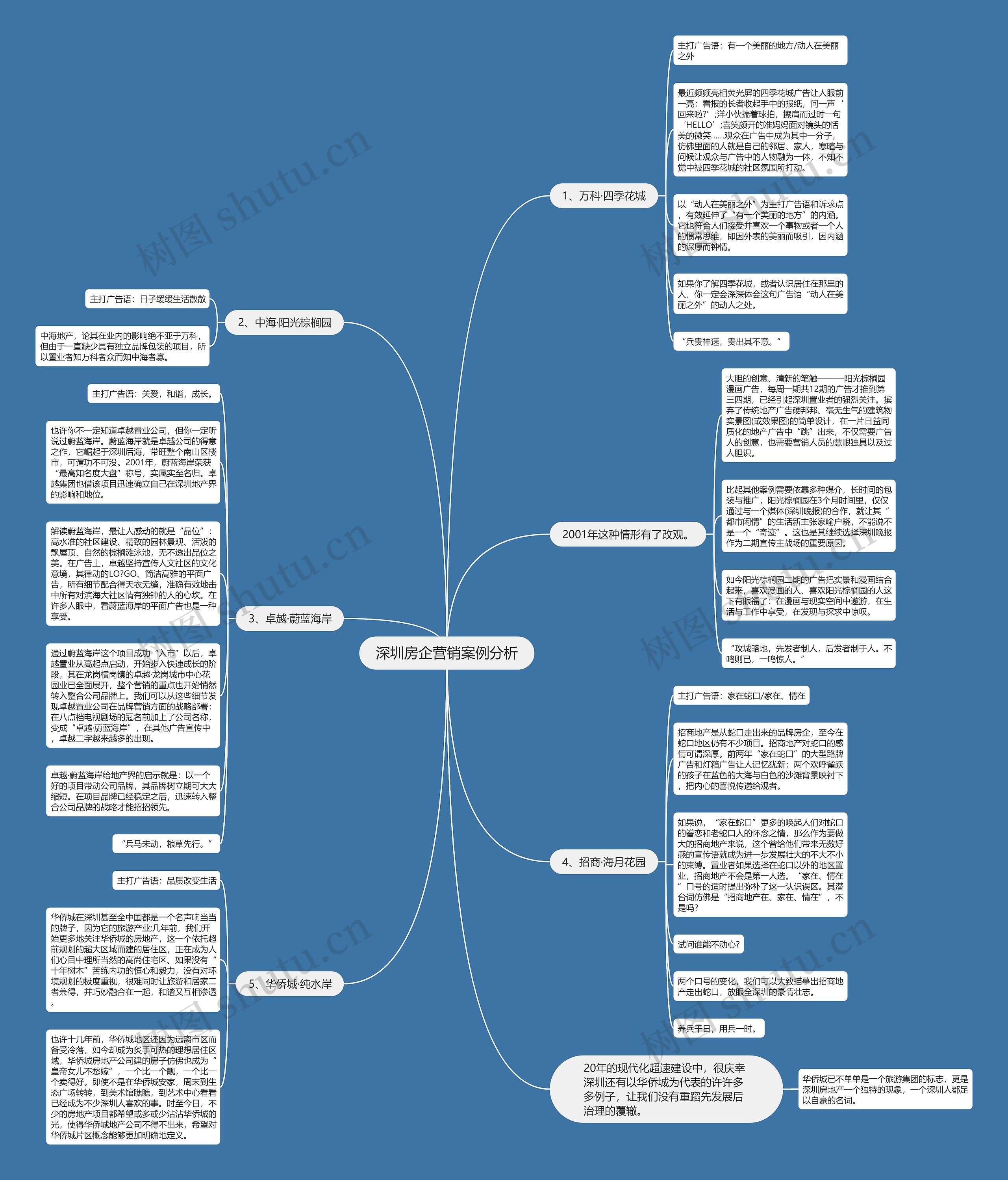深圳房企营销案例分析思维导图