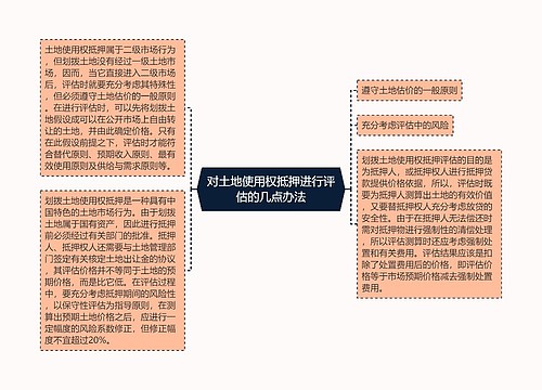 对土地使用权抵押进行评估的几点办法