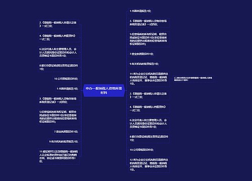 申办一般纳税人资格所需材料