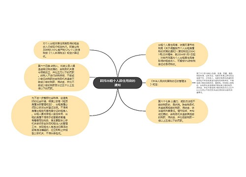 居民出租个人居住用房的通知